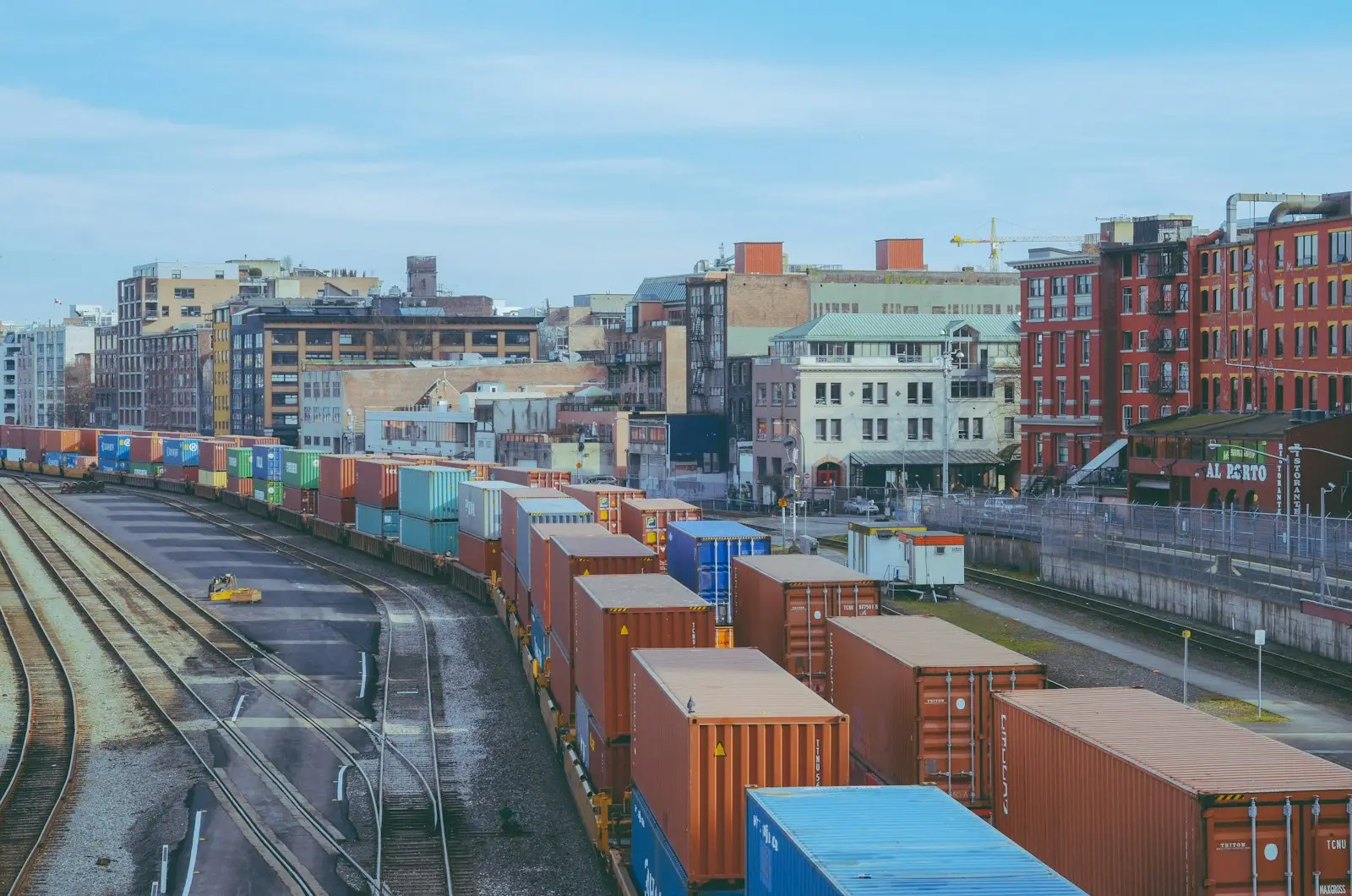 A train yard filled with lots of train cars
