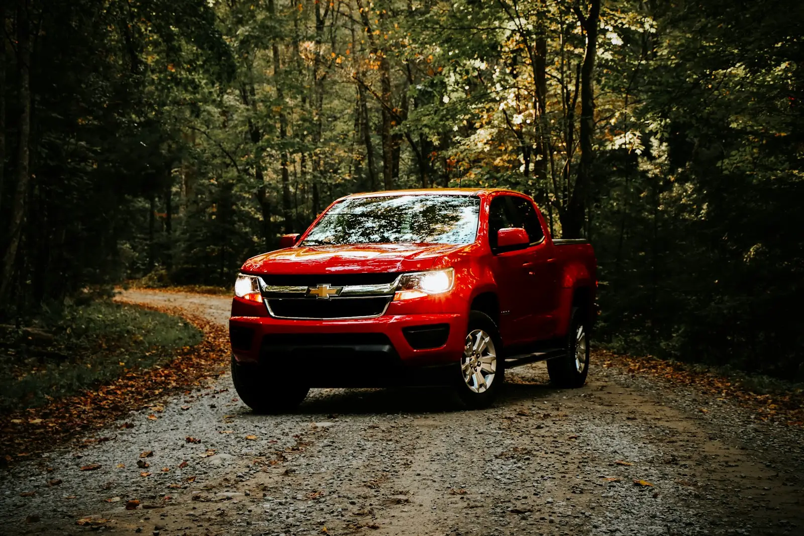 Chevy Colorado off road in the mountains of Tennessee.