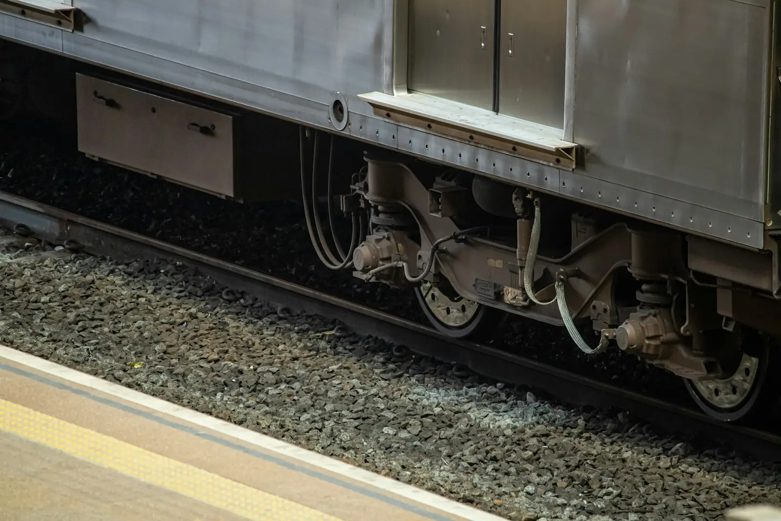A train on the railway tracks