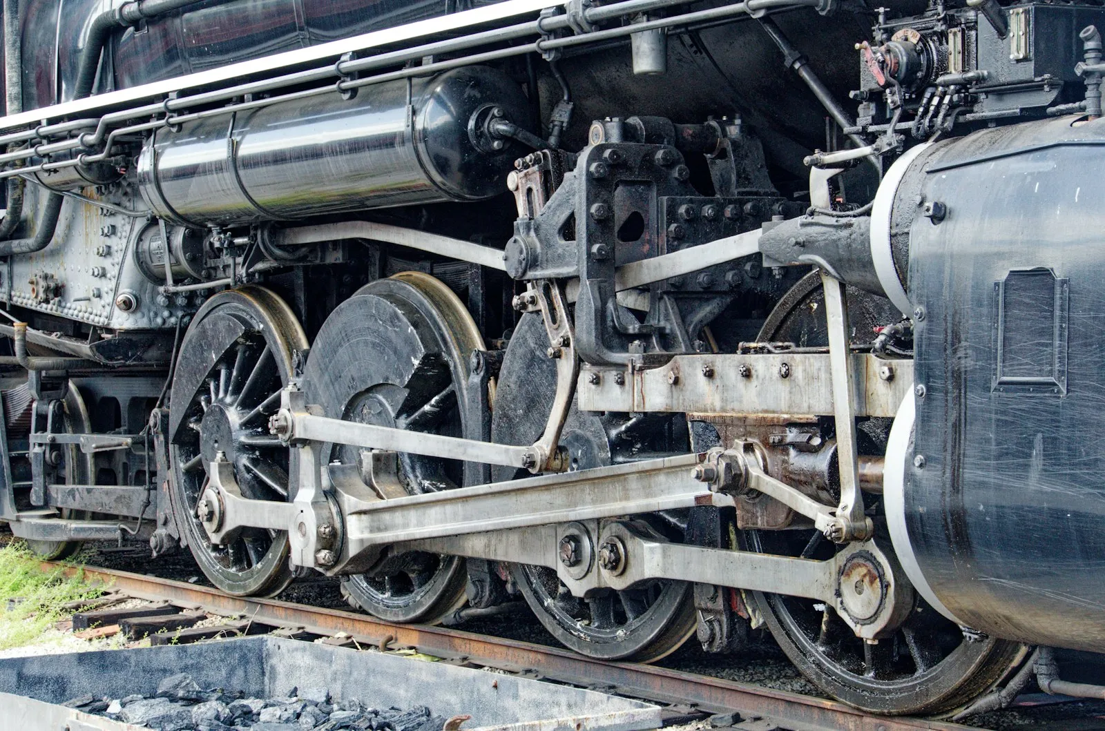 A close up of a train on a train track