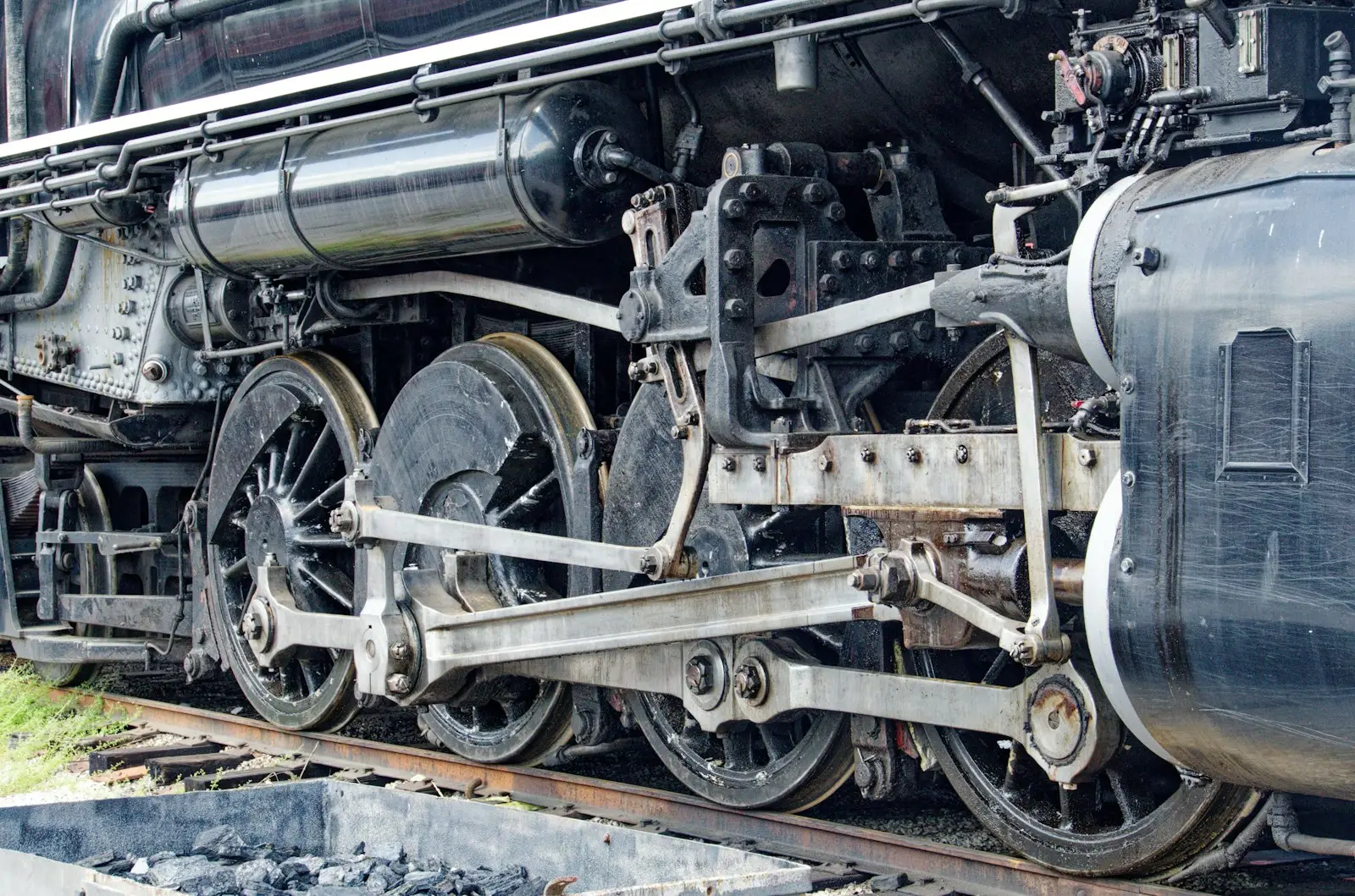 A close up of a train on a train track