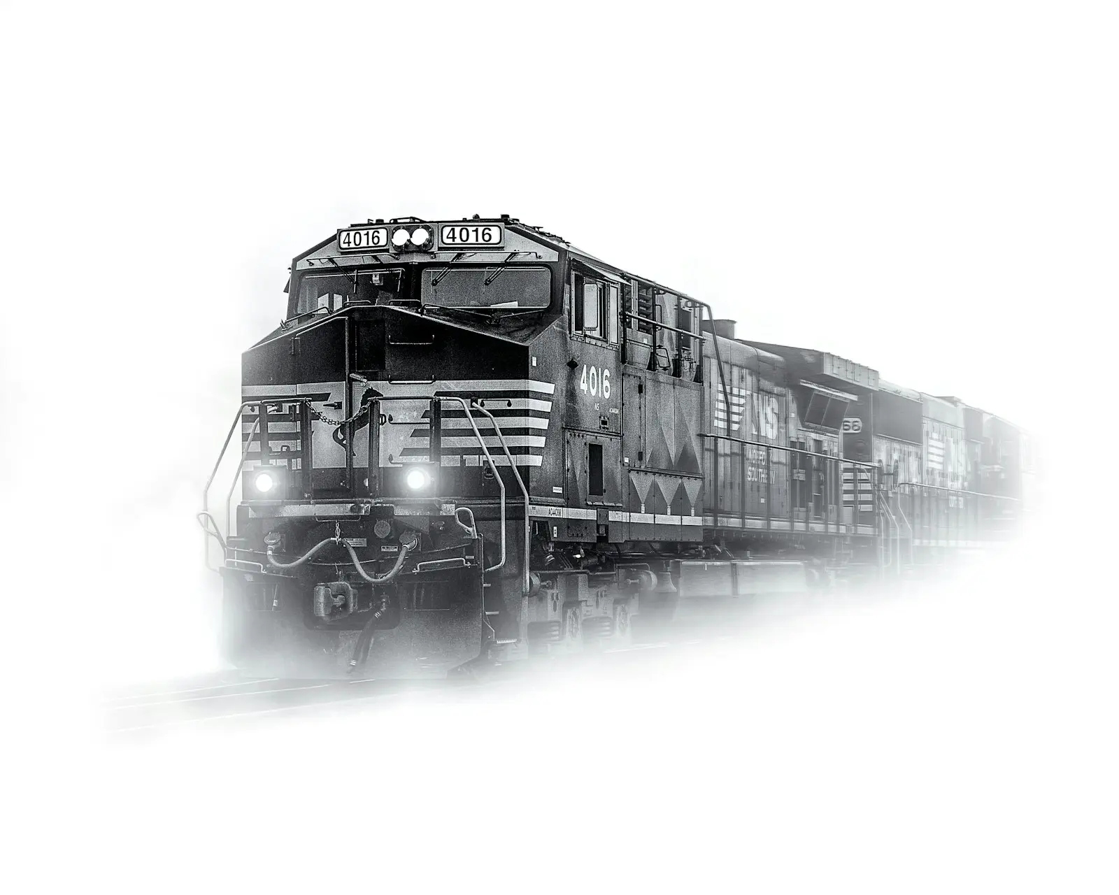 Train on snowfield
