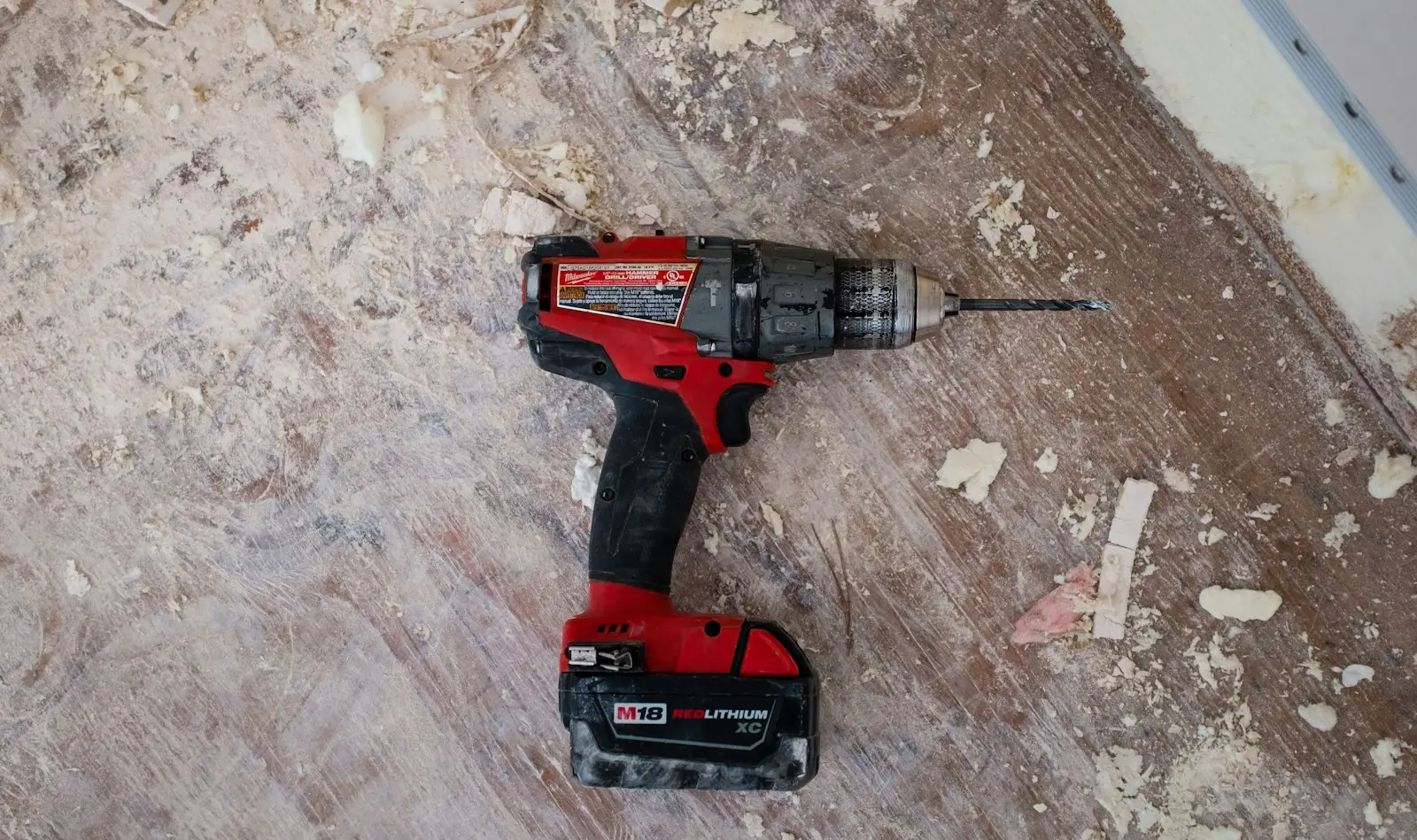 Red cordless powerdrill