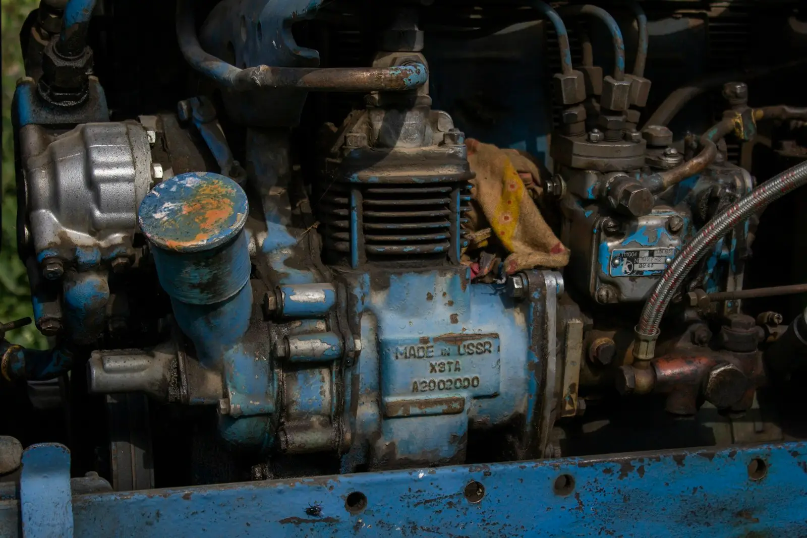 Blue and black industrial machine