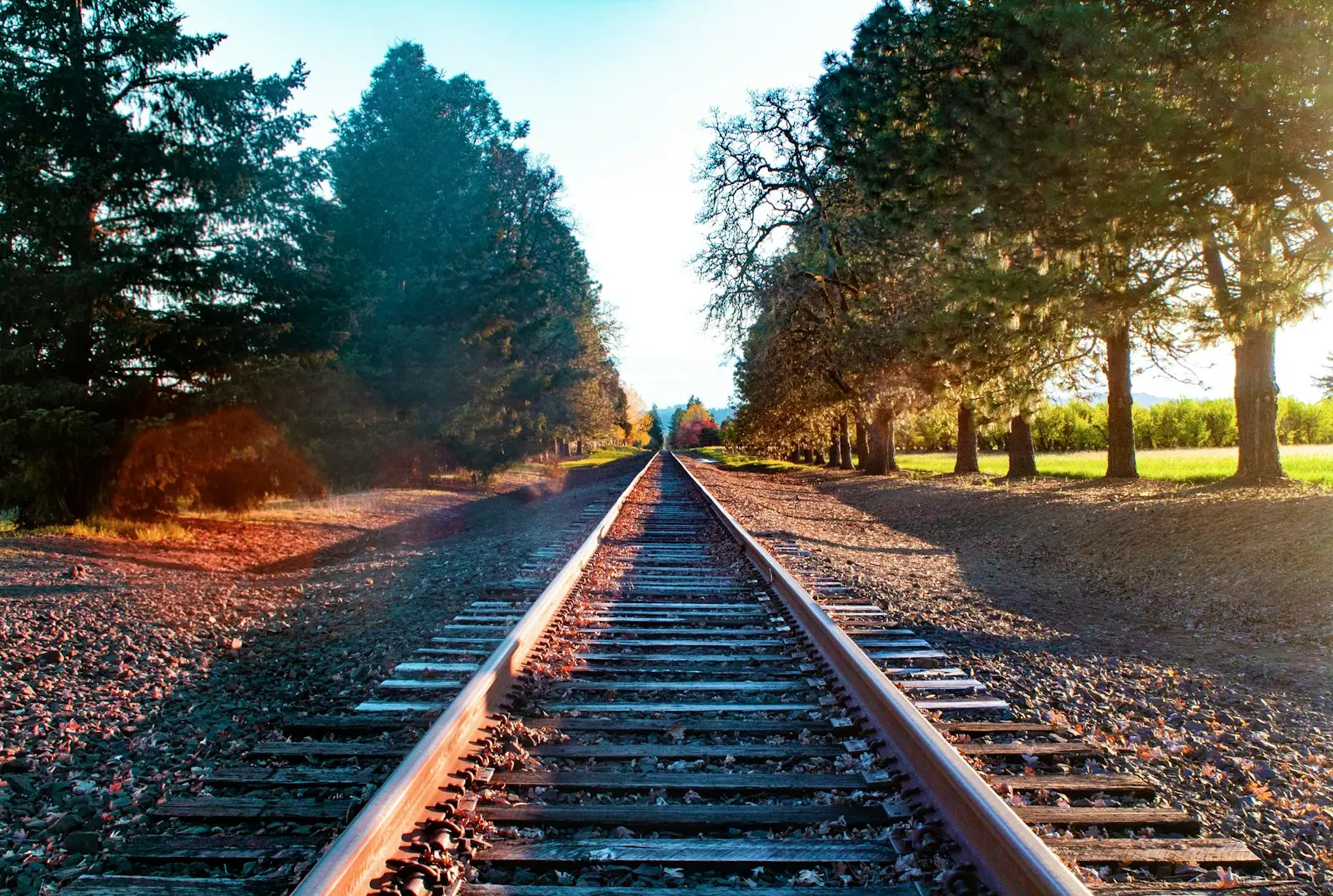 Brown metal railroad