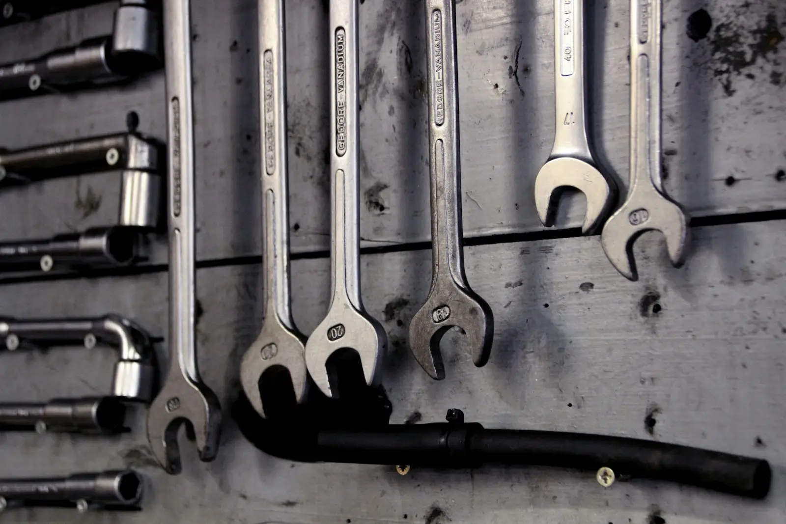 Black and silver steel tool