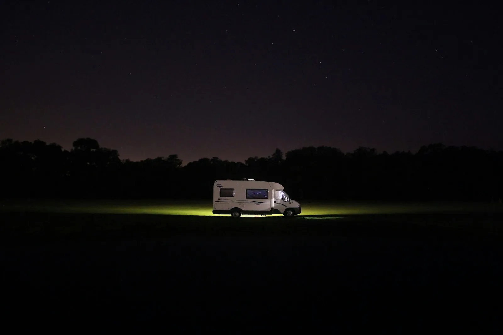 We were alone in a tent when a couple arrived in an RV (Camper Van).