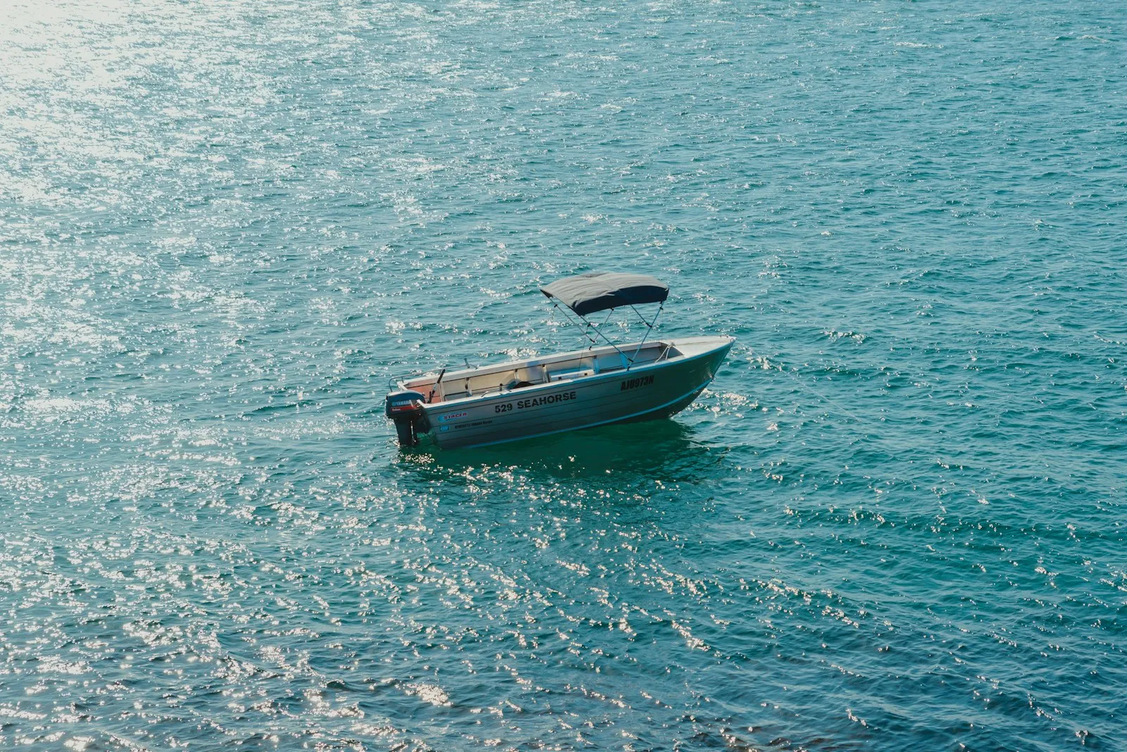 Boat rests on calm seas