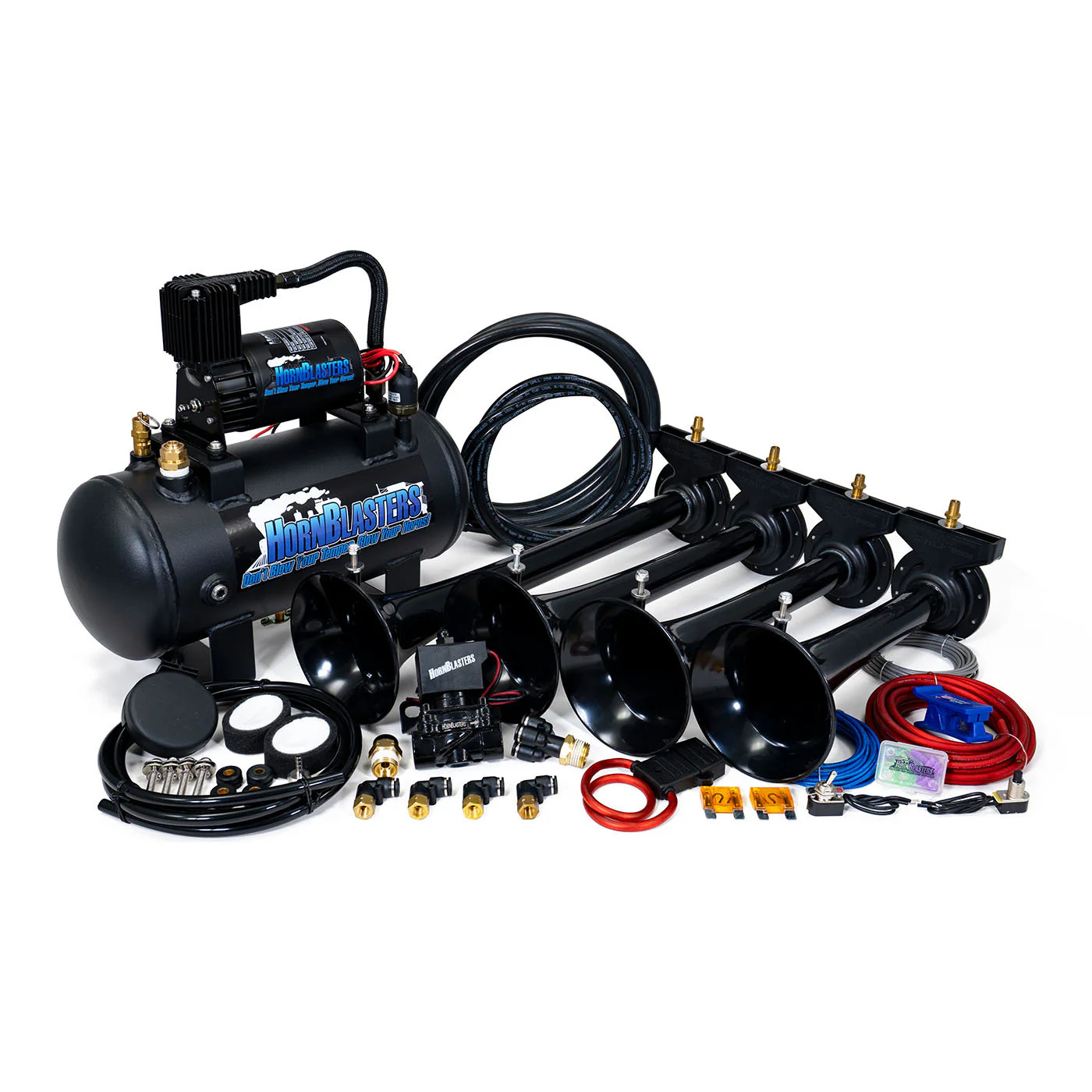 HornBlasters Conductor's Special 127H train horn kit — Shocker XL horns and 127H air system