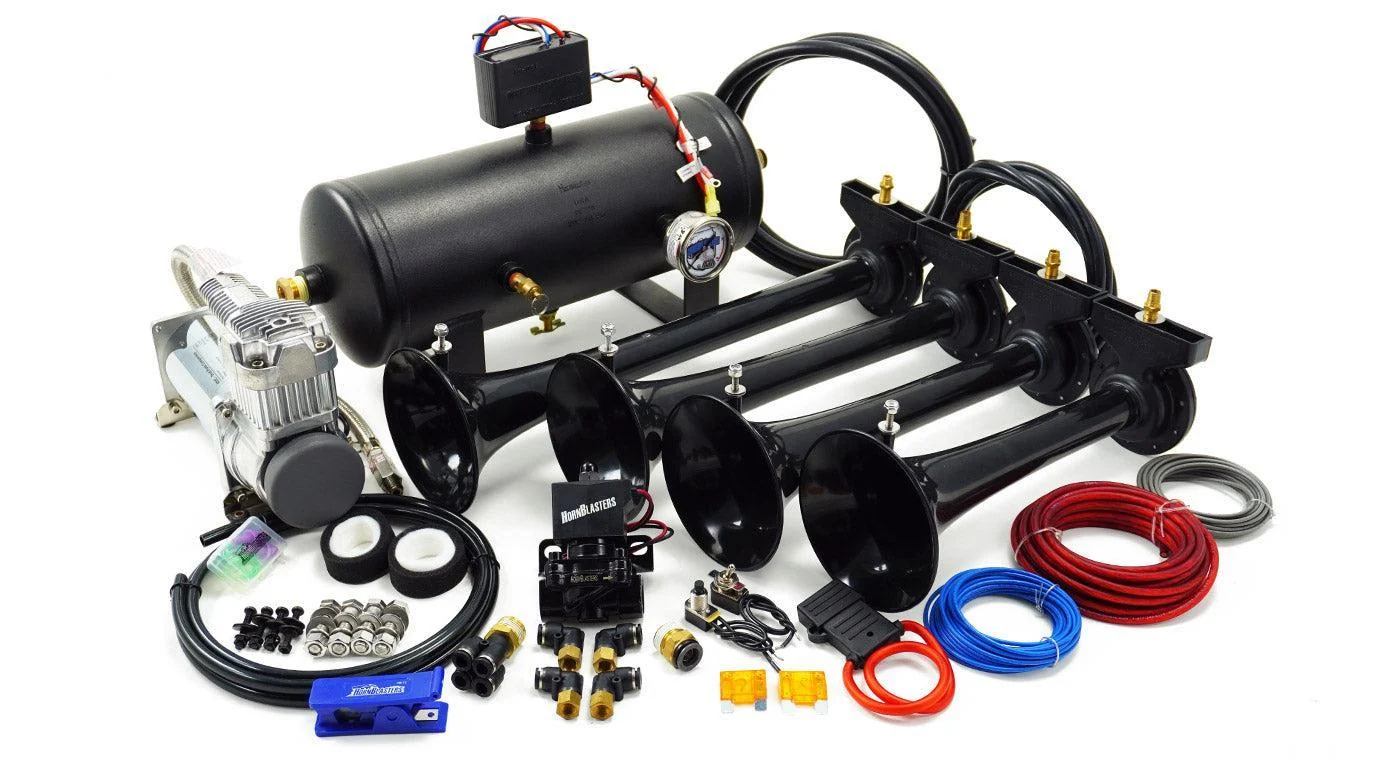 HornBlasters Conductor's Special 240 train horn kit — Shocker XL horns, Viair 400C compressor and 2-gallon tank