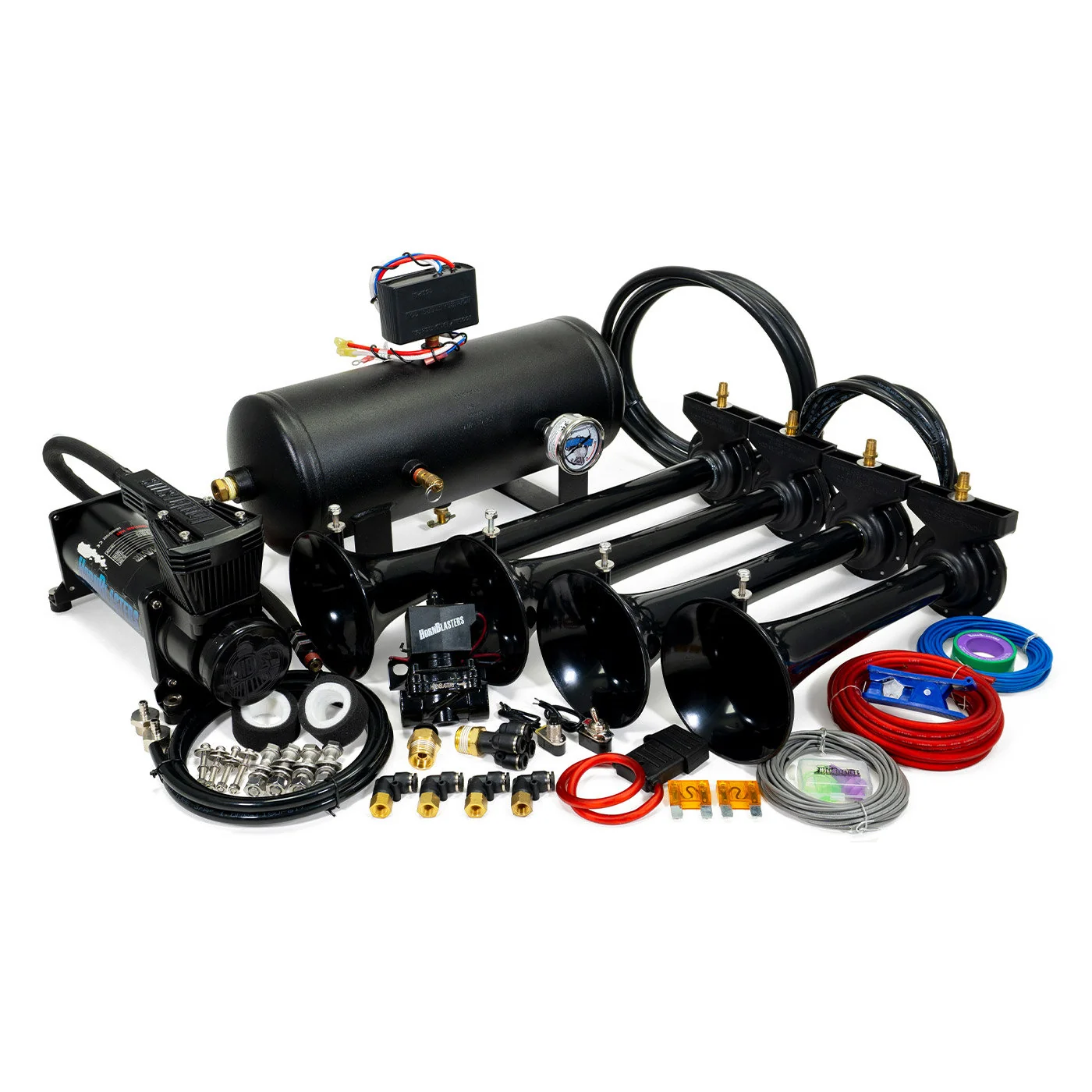 HornBlasters Conductor's Special 244 Nightmare Edition complete kit in Stealth Black