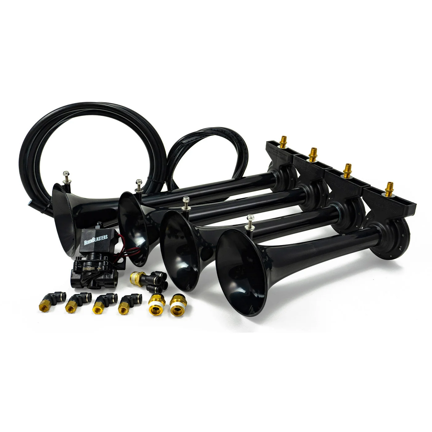 HornBlasters Shocker XL four-trumpet train horn in black