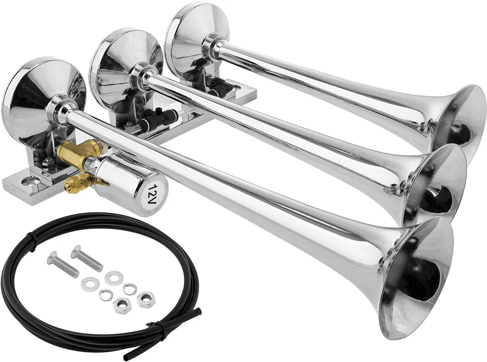 Vixen Horns VXH3118 triple chrome-plated trumpet train air horn