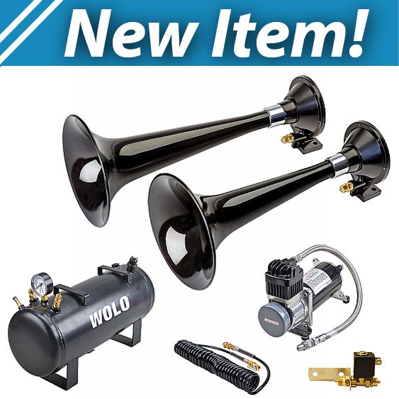 Wolo Western Express Pro dual black trumpets with steel mounting brackets