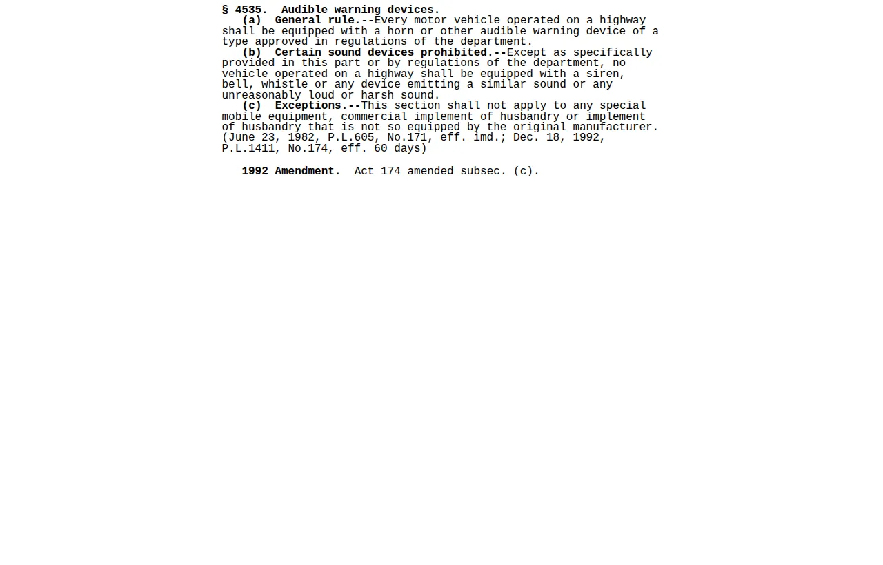 Screenshot of the official statute page at legis.state.pa.us